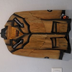 NWT VINTAGE 3B WEST BY TANSMITH INDIAN EAGLE SUEDE JACKET